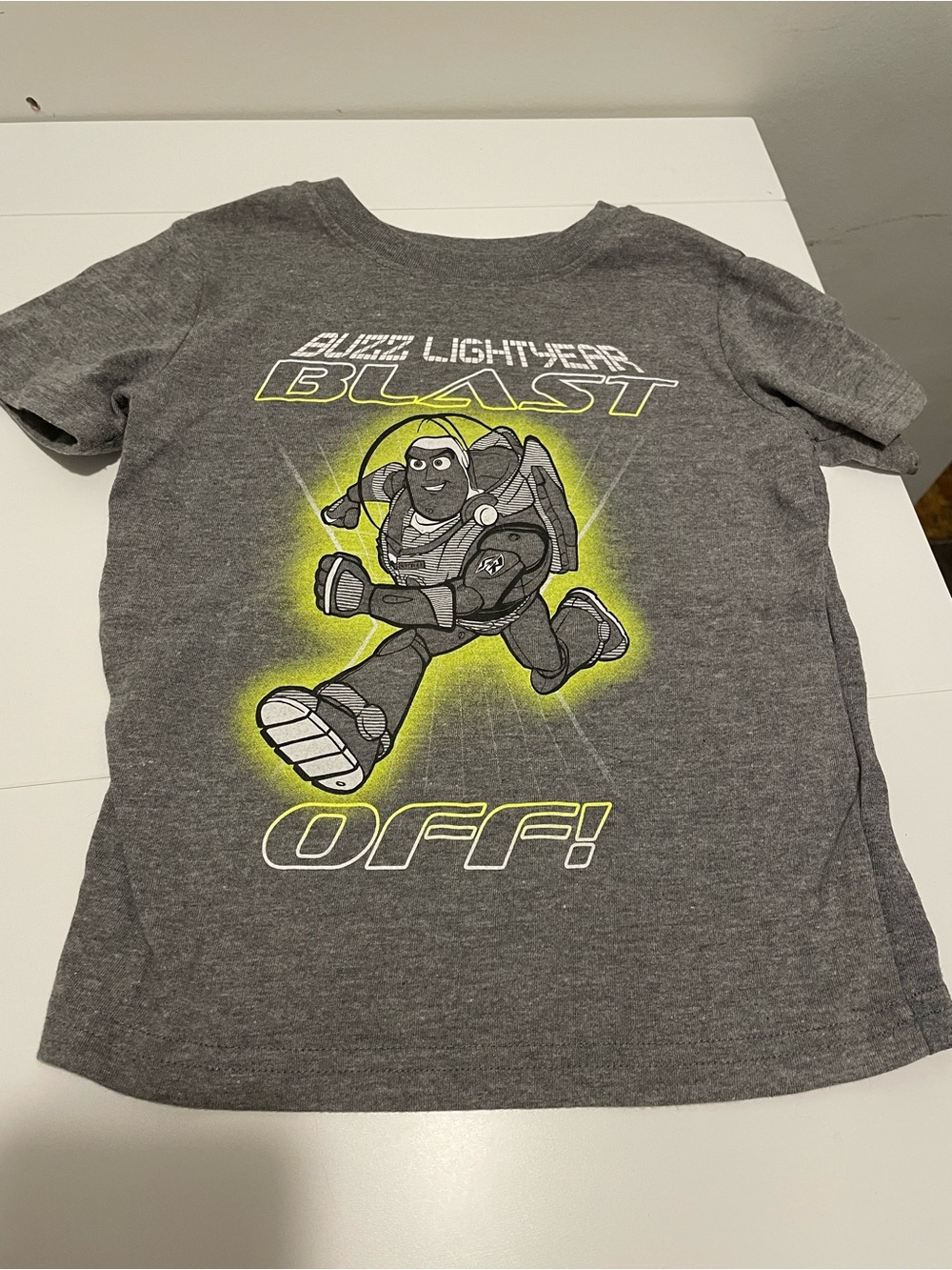 Disney Jumping Beans Brand Size 3T Buzz Lightyear Blast Off Gray Heathered Tee